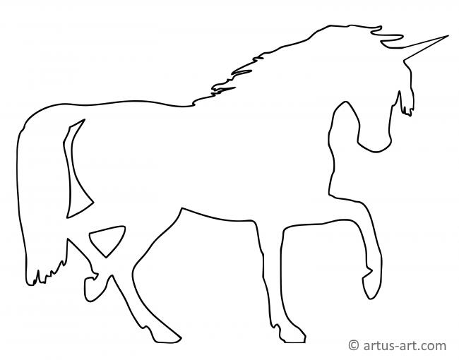 Einhorn Silhouette » Gratis Ausdrucken & Ausmalen » Artus Art